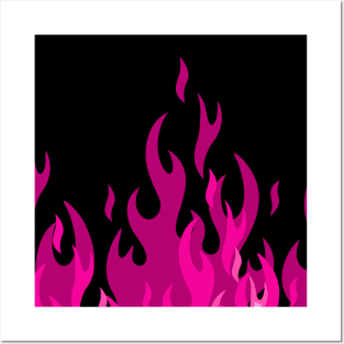 Pink Flames Posters and Art